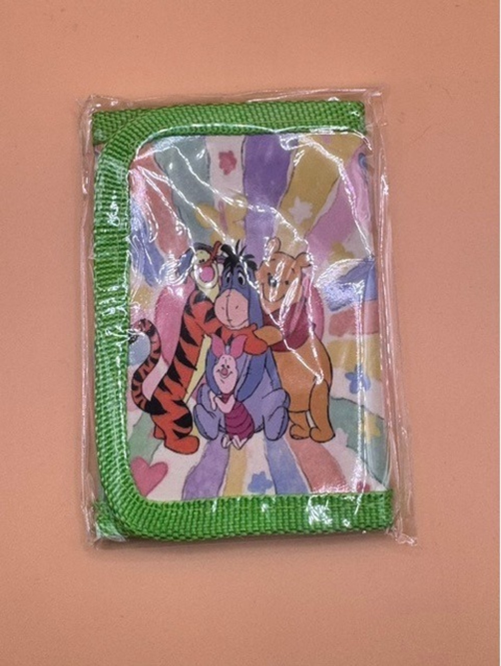 Colorful Character Zipper Wallets for Kids & Teens (Green Winnie and Friends)